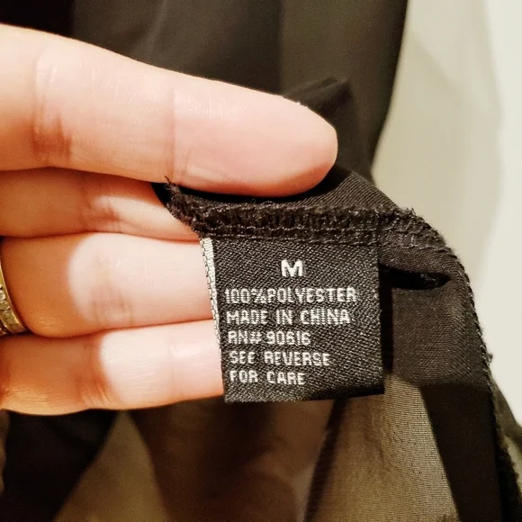 FCNY Sheer Black Sleevless Button Down Top - Picture 6 of 7